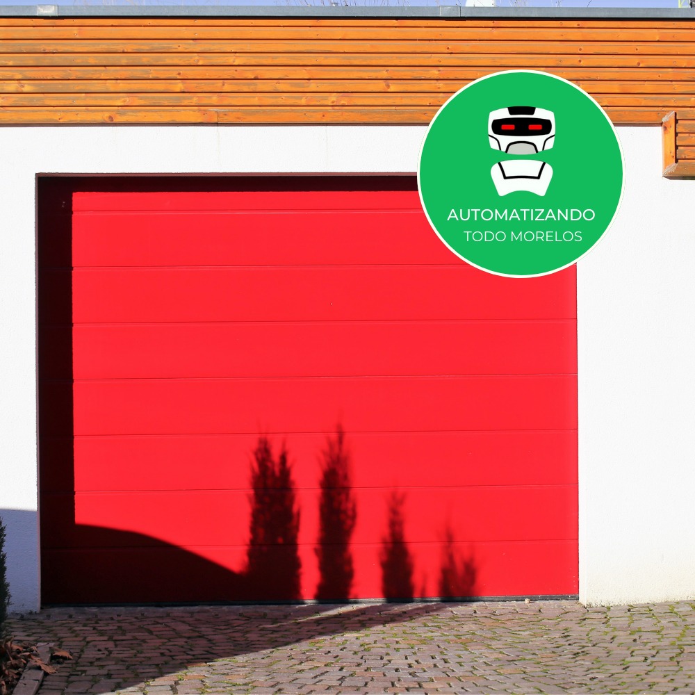 Portón automático rojo